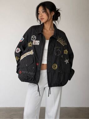 Jucy Judy Korean Street Wear Jacket Patches  Grunge Metal Punk XS Oversized